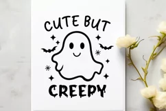 Cute But Creepy Halloween SVG | Spooky T-Shirt Design Product Image 3