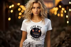 Cute But Creepy Halloween Sublimation | Black Halloween Cat Product Image 2