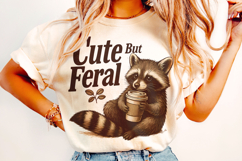 Cute But Feral PNG, Feral Girl PNG, Raccoon PNG, Funny PNG Product Image 2