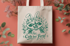 Funny Easter Raccoon SVG - Cute but Feral Sarcastic PNG Product Image 2