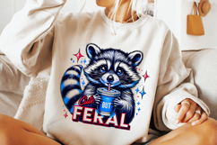 Cute But Feral PNG, Feral Girl PNG, Raccoon PNG, Funny PNG Product Image 3