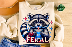 Cute But Feral PNG, Feral Girl PNG, Raccoon PNG, Funny PNG Product Image 1