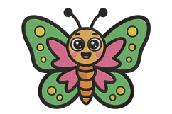Cute Butterfly Embroidery Design Product Image 1