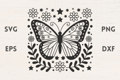 Butterfly illustration with spring flowers Product Image 1