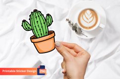 Cute Cactus Sticker, Botanical sticker, Tropical plant Art Product Image 1