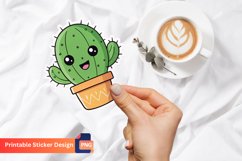 Cute Cactus Sticker, Kawaii Cactus, Botanical Art Product Image 1