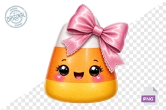 Cute Candy Corn Character Halloween PNG Clipart Art Product Image 1