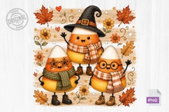 Cute Candy Corn Trio PNG Product Image 1