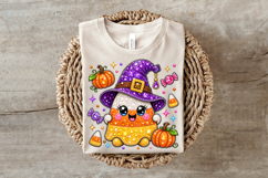 Cute Candy Corn Witch Rhinestone PNG Product Image 6