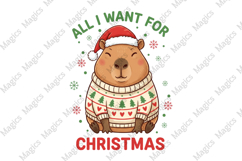 Cute Capybara Christmas PNG Product Image 1