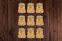 Cute Capybara Printable Stickers - PNG Sticker Sheet