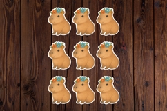 Cute Capybara Printable Stickers - PNG Sticker Sheet