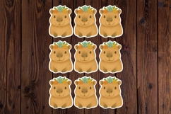 Cute Capybara Printable Stickers - PNG Sticker Sheet