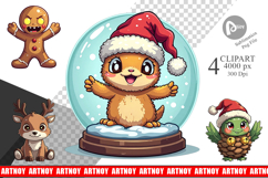 Cute Christmas Characters Clipart Product Image 1