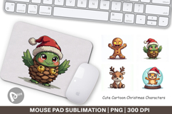 Cute Christmas Characters Mouse Pad Product Image 1