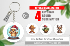 Cute Christmas Characters Keychain Product Image 1