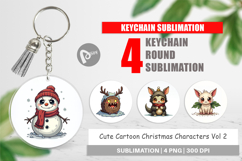 Cute Christmas Characters Keychain Product Image 1