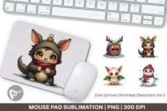 Cute Christmas Characters Mouse Pad Product Image 1