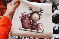Cute Cartoon Christmas Reindeer Clipart Product Image 2