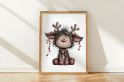 Cute Cartoon Christmas Reindeer Clipart Product Image 3