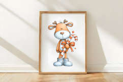 Cute Cartoon Christmas Reindeer Clipart Product Image 3
