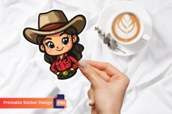 Cute Cartoon Cowgirl Sticker, Farmhouse style sticker Product Image 1