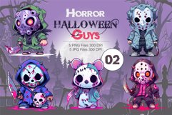 Cartoon Horror Halloween Guys 02. TShirt Sticker. Product Image 1