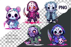 Cartoon Horror Halloween Guys 02. TShirt Sticker. Product Image 2