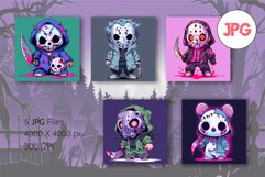Cartoon Horror Halloween Guys 02. TShirt Sticker. Product Image 3