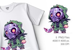 Cartoon Horror Halloween Guys 02. TShirt Sticker. Product Image 6