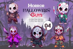 Cartoon Horror Halloween Guys 04. TShirt Sticker. Product Image 1