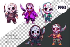 Cartoon Horror Halloween Guys 04. TShirt Sticker. Product Image 2