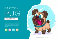 Cute cartoon pug, cute clipart, animal Product Image 1