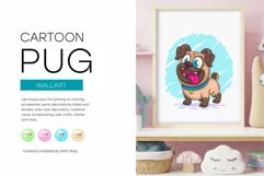 Cute cartoon pug, cute clipart, animal Product Image 5