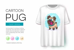 Cute cartoon pug, cute clipart, animal Product Image 3
