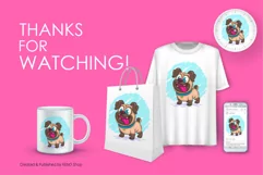 Cute cartoon pug, cute clipart, animal Product Image 4