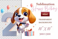 Download this adorable cartoon puppy clipart in PNG format with a transparent background. This sublimation design perfect for creating birthday cards, invitations, kids’ T-shirts, and festive decorations. High-resolution and easy to use for all your creat