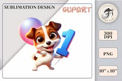 Download this adorable cartoon puppy clipart in PNG format with a transparent background. This sublimation design perfect for creating birthday cards, invitations, kids’ T-shirts, and festive decorations. High-resolution!