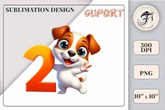 Download this adorable cartoon puppy clipart in PNG format with a transparent background. This sublimation design perfect for creating birthday cards, invitations, kids’ T-shirts, and festive decorations. High-resolution!