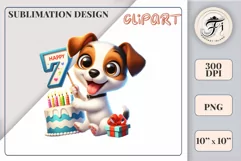 Download this adorable cartoon puppy clipart in PNG format with a transparent background. This sublimation design perfect for creating birthday cards, invitations, kids’ T-shirts, and festive decorations. High-resolution!