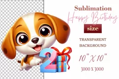 Download this adorable cartoon puppy clipart in PNG format with a transparent background. This sublimation design perfect for creating birthday cards, invitations, kids’ T-shirts, and festive decorations. High-resolution and easy to use for all your creat