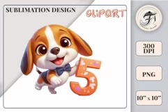 Download this adorable cartoon puppy clipart in PNG format with a transparent background. This sublimation design perfect for creating birthday cards, invitations, kids’ T-shirts, and festive decorations. High-resolution!