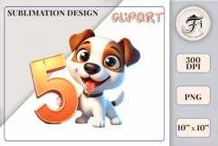 Download this adorable cartoon puppy clipart in PNG format with a transparent background. This sublimation design perfect for creating birthday cards, invitations, kids’ T-shirts, and festive decorations. High-resolution!