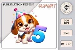 Download this adorable cartoon puppy clipart in PNG format with a transparent background. This sublimation design perfect for creating birthday cards, invitations, kids’ T-shirts, and festive decorations. High-resolution!