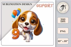 Download this adorable cartoon puppy clipart in PNG format with a transparent background. This sublimation design perfect for creating birthday cards, invitations, kids’ T-shirts, and festive decorations. High-resolution!