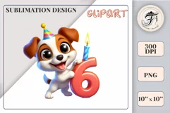 Download this adorable cartoon puppy clipart in PNG format with a transparent background. This sublimation design perfect for creating birthday cards, invitations, kids’ T-shirts, and festive decorations. High-resolution!