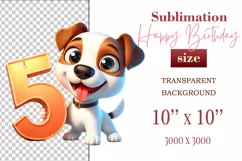 Download this adorable cartoon puppy clipart in PNG format with a transparent background. This sublimation design perfect for creating birthday cards, invitations, kids’ T-shirts, and festive decorations. High-resolution!