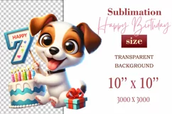 Download this adorable cartoon puppy clipart in PNG format with a transparent background. This sublimation design perfect for creating birthday cards, invitations, kids’ T-shirts, and festive decorations. High-resolution!