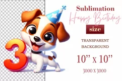 Download this adorable cartoon puppy clipart in PNG format with a transparent background. This sublimation design perfect for creating birthday cards, invitations, kids’ T-shirts, and festive decorations. High-resolution!