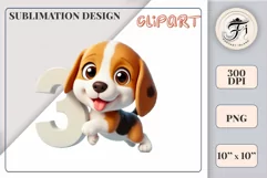 Download this adorable cartoon puppy clipart in PNG format with a transparent background. This sublimation design perfect for creating birthday cards, invitations, kids’ T-shirts, and festive decorations. High-resolution and easy to use for all your creat